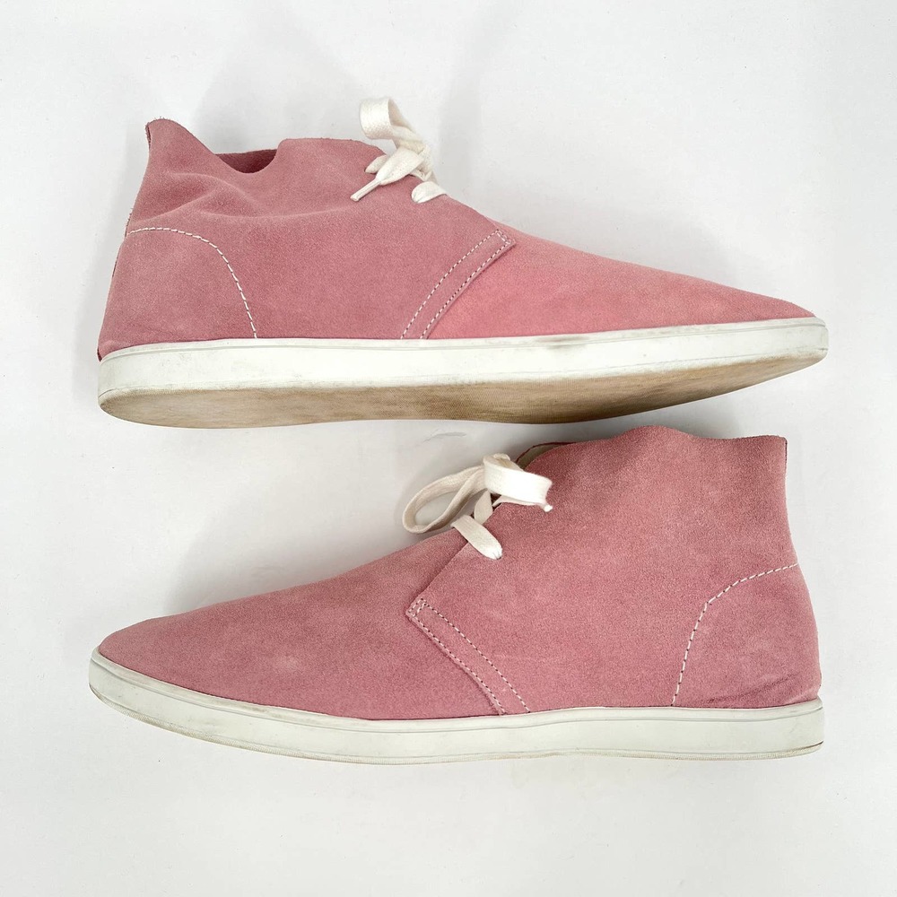 STEVE MADDEN Chester Suede Lace Up Chukka Ankle Bootie Pink 11 - Picture 4 of 10